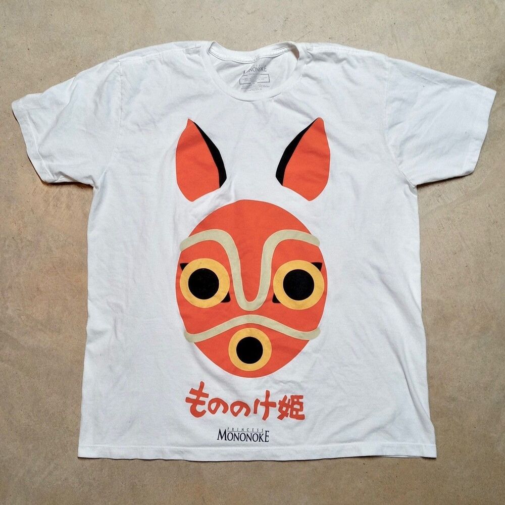 Studio Ghibli Princess Mononoke Mask T-Shirt XL Bioworld Anime Tee Miyazaki